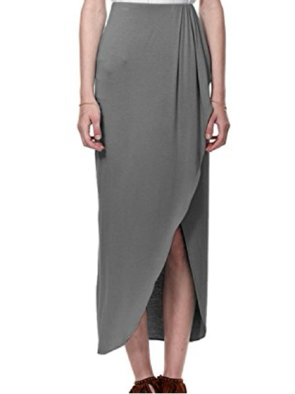 ASOS Gray Wrap-Front Maxi Skirt 6